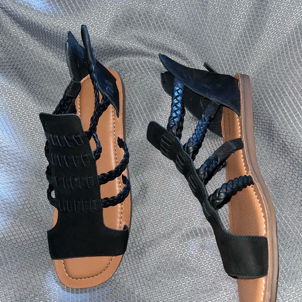 Lucky Brand Black Braided Sandals